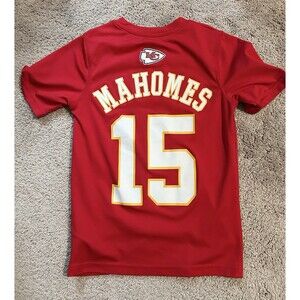 Kansas City Chiefs Mahomes #15 T-Shirt Jersey Youth Size Medium 8 NFL Pro Line